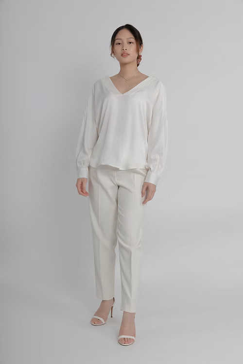 Marrakech Ivory Mulberry Silk Blouse