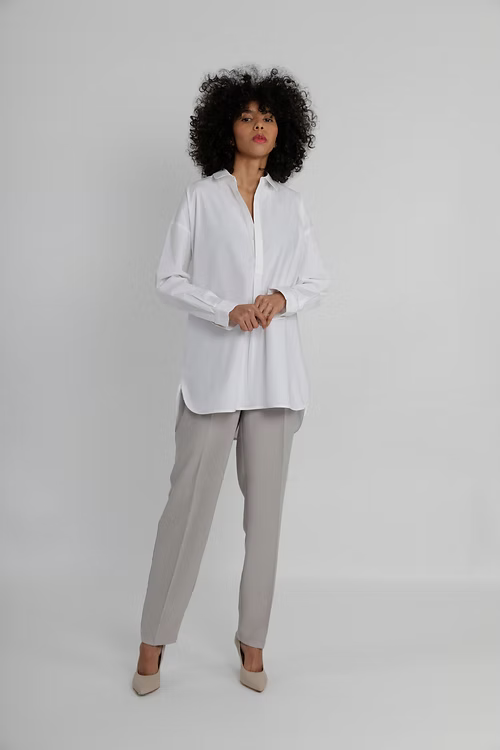 Organic Cotton Half Placket Boyfriend Shirt
