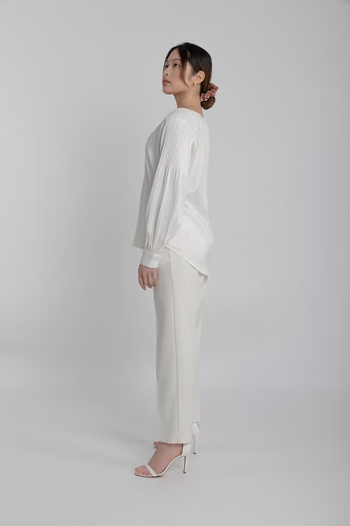 Marrakech Ivory Mulberry Silk Blouse