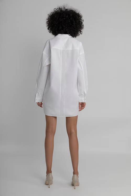 Organic Cotton Half Placket Boyfriend Shirt