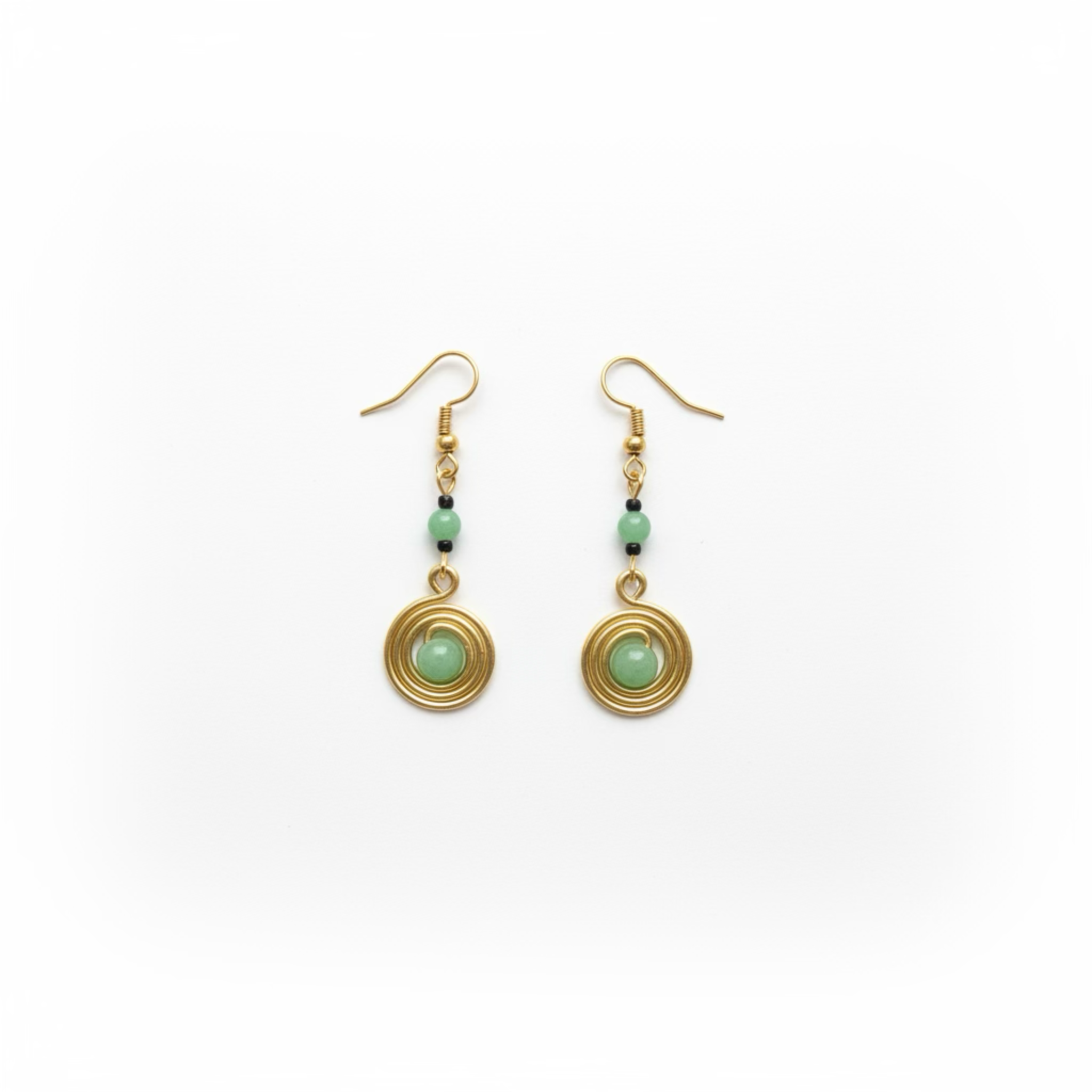 ETYANG AVENTURINE BRASS DROP EARRINGS