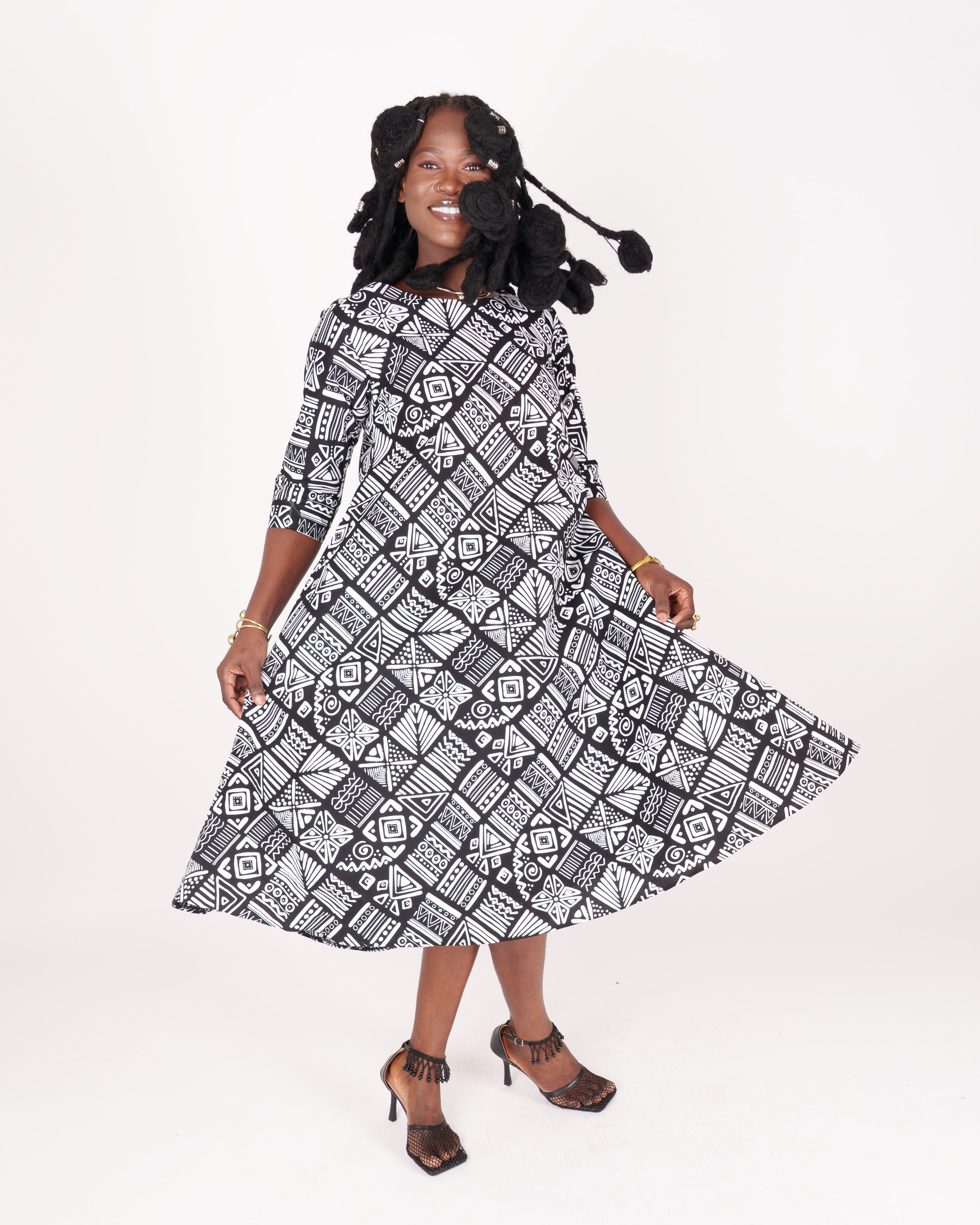 ST63 Sankofa Script Dress
