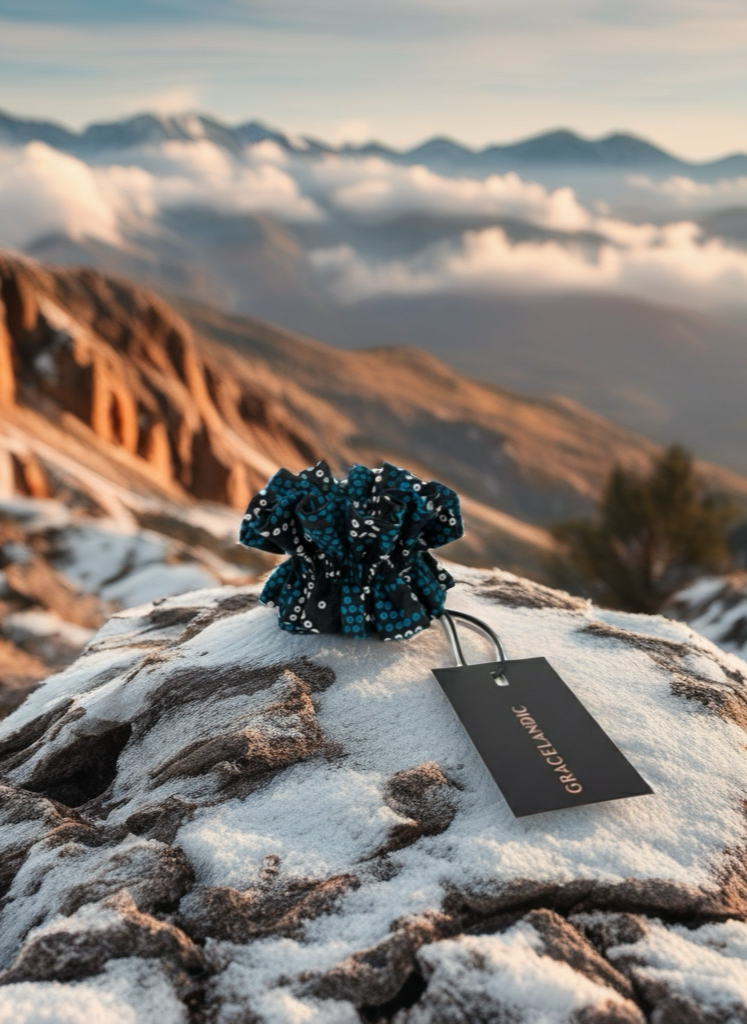 A versatile wrist band featuring an abstract pattern, designed for easy styling and movement.