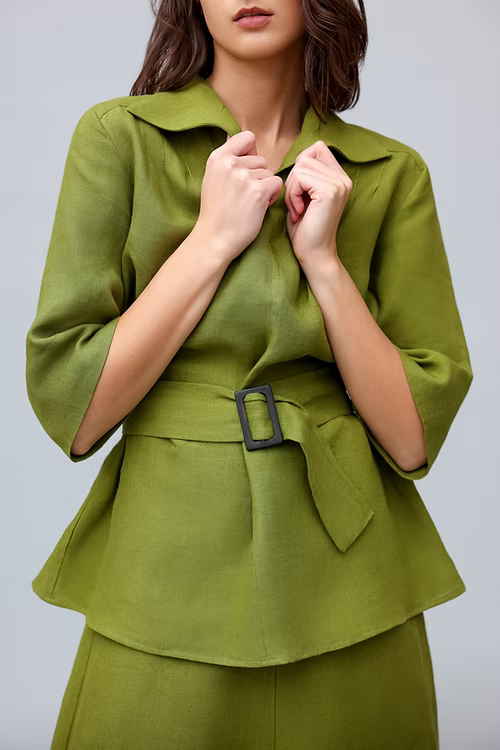 Moss Green Skirt Suit