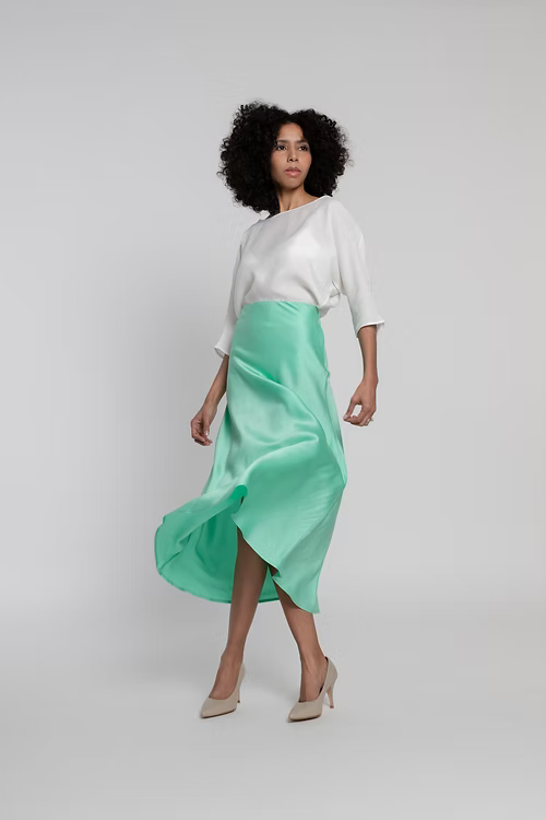 Quiet Wave Mulberry Silk Skirt