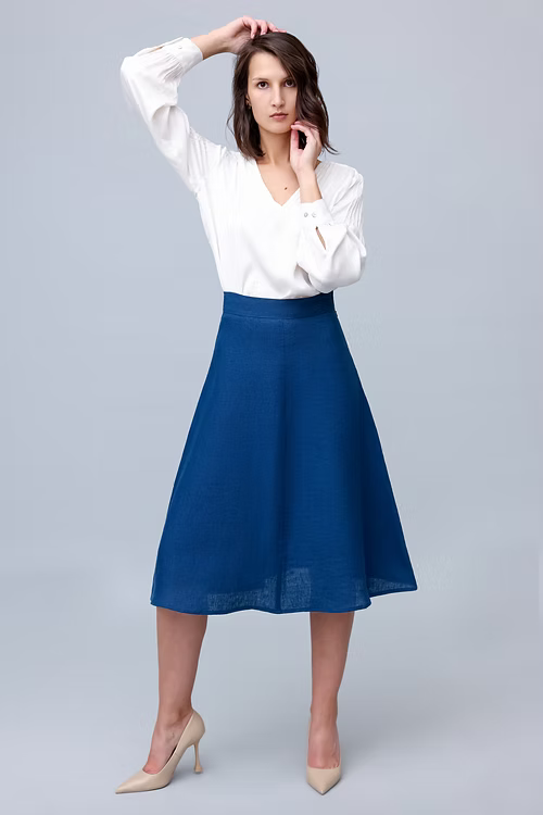 Midnight Blue Midi Skirt