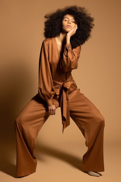 Classic Elegant Jumpsuit - Camel