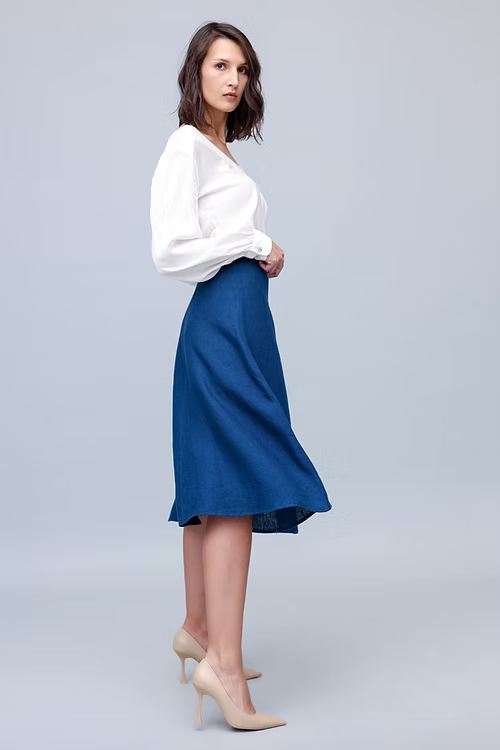 Midnight Blue Midi Skirt