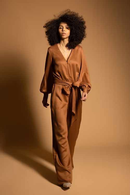 Classic Elegant Jumpsuit - Camel