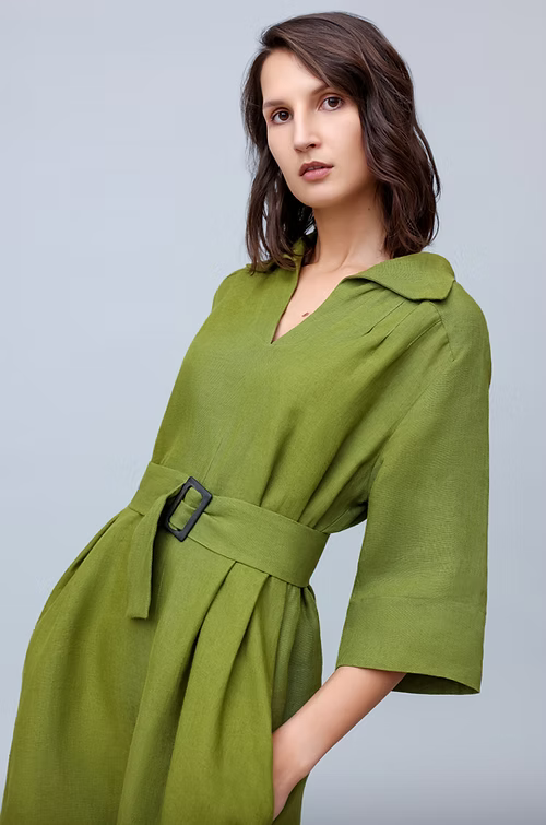 Moss Green Retro Dress