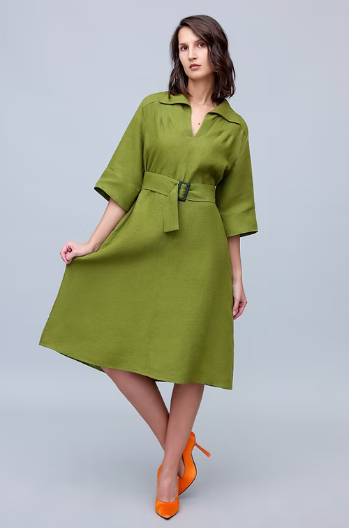 Moss Green Retro Dress