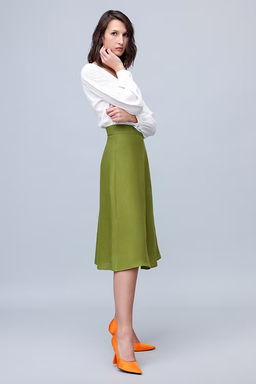 Midnight Blue Midi Skirt