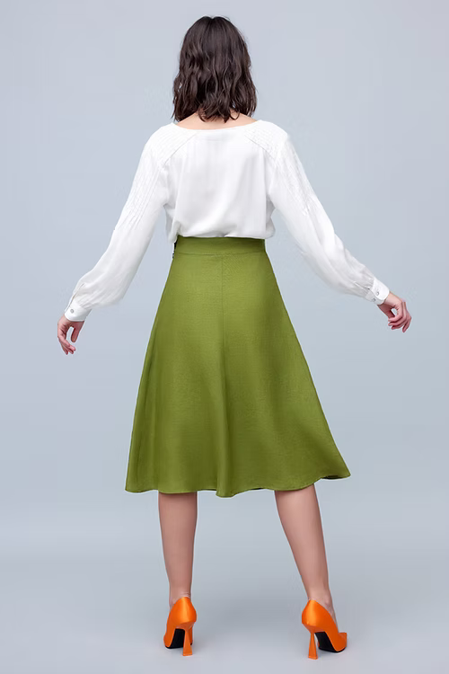 Moss Green Midi Skirt
