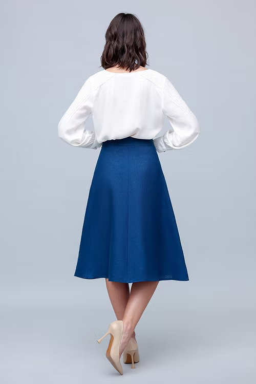 Midnight Blue Midi Skirt