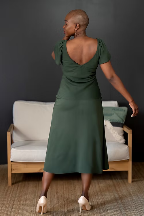 Petal Sleeve Slip-on Dress