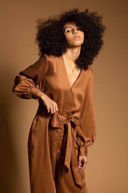 Classic Elegant Jumpsuit - Camel