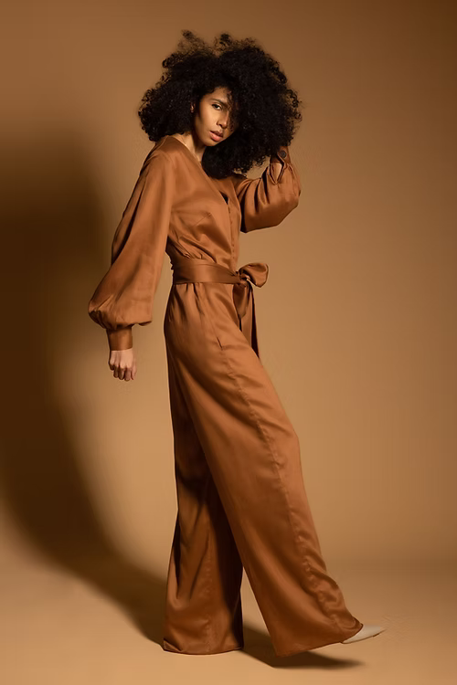 Classic Elegant Jumpsuit - Camel