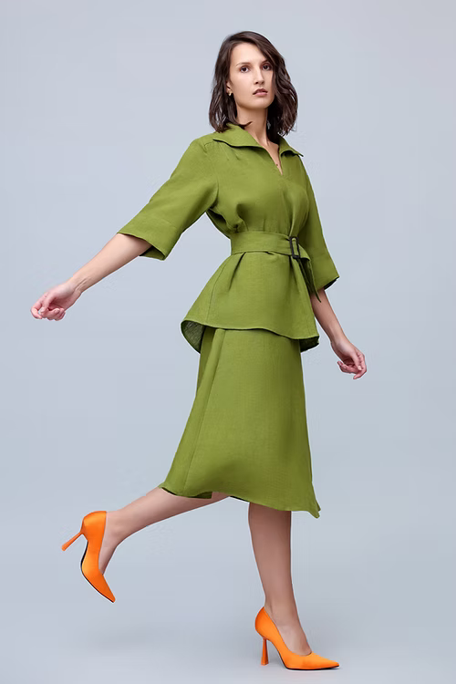 Moss Green Skirt Suit