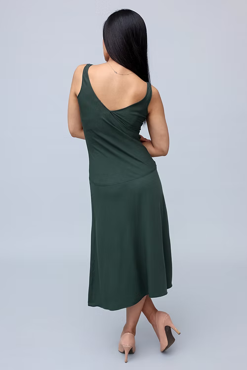 FSC Viscose Slip-on Dress -Green