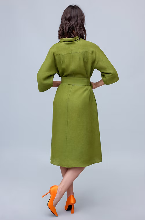 Moss Green Retro Dress