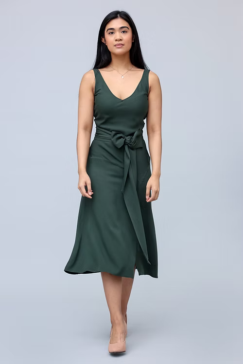 FSC Viscose Slip-on Dress -Green